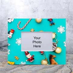 Christmas Decorations Blue Xmas Background White Tabletop Photo Frame 4 x6  by kyorashop23