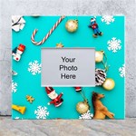 Christmas Decorations Blue Xmas Background White Wall Photo Frame 5  x 7  Front