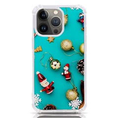 Christmas Decorations Blue Xmas Background Iphone 13 Pro Tpu Uv Print Case by kyorashop23