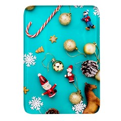 Christmas Decorations Blue Xmas Background Rectangular Glass Fridge Magnet (4 Pack)