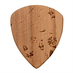 Christmas Decorations Blue Xmas Background Wood Guitar Pick (set Of 10) by kyorashop23