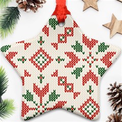 Christmas Texture, New Year, Red-green Christmas Ornament Texture Ornament (star)