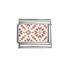 Christmas Texture, New Year, Red-green Christmas Ornament Texture Italian Charm (9mm) by kyorashop23