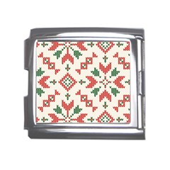 Christmas Texture, New Year, Red-green Christmas Ornament Texture Mega Link Italian Charm (18mm) by kyorashop23