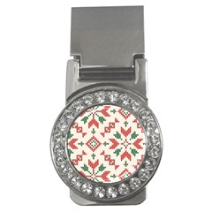 Christmas Texture, New Year, Red-green Christmas Ornament Texture Money Clips (cz)  by kyorashop23