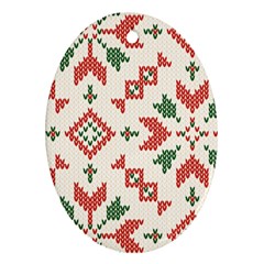 Christmas Texture, New Year, Red-green Christmas Ornament Texture Ornament (oval)