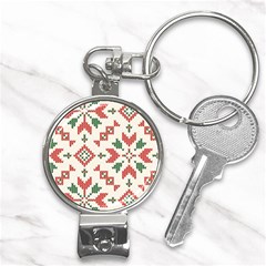 Christmas Texture, New Year, Red-green Christmas Ornament Texture Nail Clippers Key Chain by kyorashop23