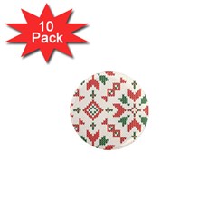 Christmas Texture, New Year, Red-green Christmas Ornament Texture 1  Mini Magnet (10 Pack)  by kyorashop23