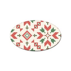 Christmas Texture, New Year, Red-green Christmas Ornament Texture Sticker Oval (10 Pack) by kyorashop23