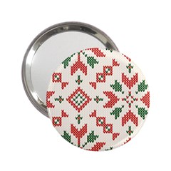 Christmas Texture, New Year, Red-green Christmas Ornament Texture 2 25  Handbag Mirrors by kyorashop23