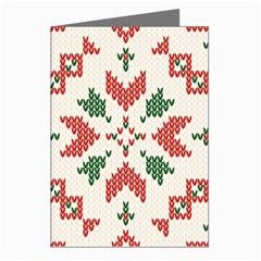 Christmas Texture, New Year, Red-green Christmas Ornament Texture Greeting Cards (pkg Of 8)