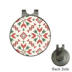 Christmas Texture, New Year, Red-green Christmas Ornament Texture Hat Clips With Golf Markers by kyorashop23