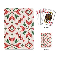 Christmas Texture, New Year, Red-green Christmas Ornament Texture Playing Cards Single Design (rectangle)