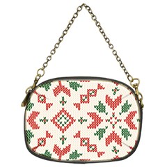 Christmas Texture, New Year, Red-green Christmas Ornament Texture Chain Purse (one Side) by kyorashop23