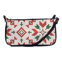 Christmas Texture, New Year, Red-green Christmas Ornament Texture Shoulder Clutch Bag by kyorashop23