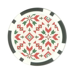 Christmas Texture, New Year, Red-green Christmas Ornament Texture Poker Chip Card Guard (10 Pack) by kyorashop23