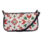 Christmas Texture, New Year, Red-green Christmas Ornament Texture Shoulder Clutch Bag Front