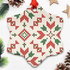 Christmas Texture, New Year, Red-green Christmas Ornament Texture Snowflake Ornament (two Sides)