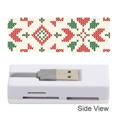 Christmas Texture, New Year, Red-green Christmas Ornament Texture Memory Card Reader (stick) by kyorashop23