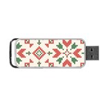 Christmas Texture, New Year, Red-green Christmas Ornament Texture Portable USB Flash (One Side) Front