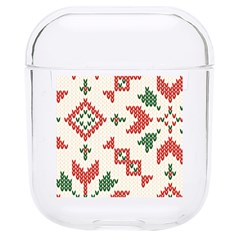 Christmas Texture, New Year, Red-green Christmas Ornament Texture Hard Pc Airpods 1/2 Case by kyorashop23