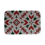 Christmas Texture, New Year, Red-green Christmas Ornament Texture Open Lid Metal Box (Silver)   Front