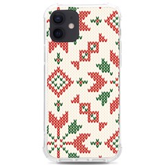 Christmas Texture, New Year, Red-green Christmas Ornament Texture Iphone 12/12 Pro Tpu Uv Print Case by kyorashop23