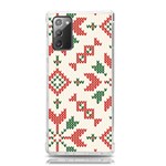 Christmas Texture, New Year, Red-green Christmas Ornament Texture Samsung Galaxy Note 20 TPU UV Case Front