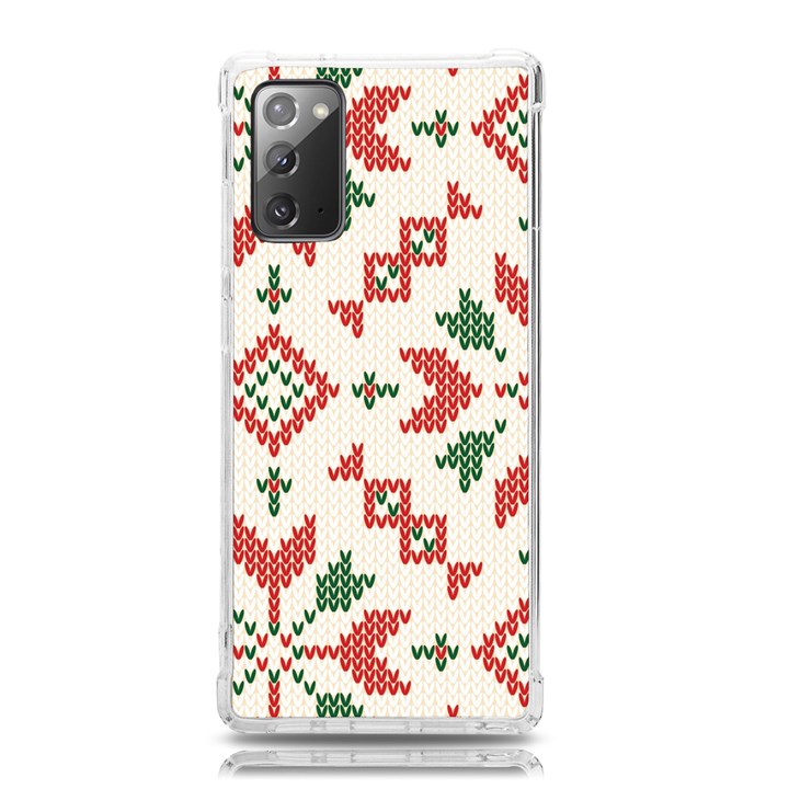 Christmas Texture, New Year, Red-green Christmas Ornament Texture Samsung Galaxy Note 20 TPU UV Case