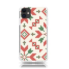 Christmas Texture, New Year, Red-green Christmas Ornament Texture Iphone 11 Tpu Uv Print Case by kyorashop23