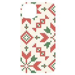 Christmas Texture, New Year, Red-green Christmas Ornament Texture Iphone 14 Plus Black Uv Print Case by kyorashop23