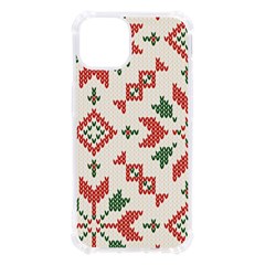 Christmas Texture, New Year, Red-green Christmas Ornament Texture Iphone 13 Tpu Uv Print Case by kyorashop23