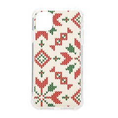 Christmas Texture, New Year, Red-green Christmas Ornament Texture Iphone 11 Tpu Uv Print Case by kyorashop23