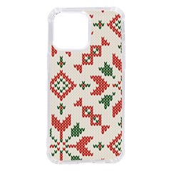 Christmas Texture, New Year, Red-green Christmas Ornament Texture Iphone 14 Pro Max Tpu Uv Print Case by kyorashop23