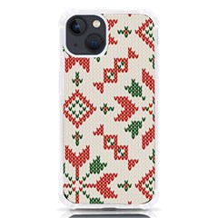 Christmas Texture, New Year, Red-green Christmas Ornament Texture Iphone 13 Tpu Uv Print Case by kyorashop23