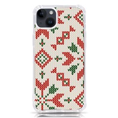 Christmas Texture, New Year, Red-green Christmas Ornament Texture Iphone 14 Plus Tpu Uv Print Case by kyorashop23