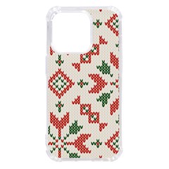 Christmas Texture, New Year, Red-green Christmas Ornament Texture Iphone 14 Pro Tpu Uv Print Case by kyorashop23