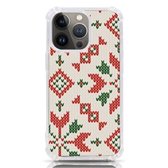 Christmas Texture, New Year, Red-green Christmas Ornament Texture Iphone 13 Pro Tpu Uv Print Case by kyorashop23