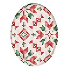 Christmas Texture, New Year, Red-green Christmas Ornament Texture Oval Glass Fridge Magnet (4 Pack) by kyorashop23