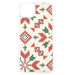 Christmas Texture, New Year, Red-green Christmas Ornament Texture Iphone 15 Tpu Uv Print Case by kyorashop23