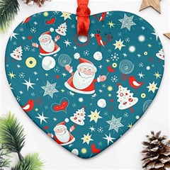 Christmas, Decorative, Desenho, Pattern Heart Ornament (two Sides)