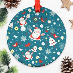 Christmas, Decorative, Desenho, Pattern Round Ornament (two Sides)