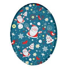 Christmas, Decorative, Desenho, Pattern Oval Glass Fridge Magnet (4 Pack) by kyorashop23