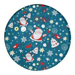 Christmas, Decorative, Desenho, Pattern Round Glass Fridge Magnet (4 Pack) by kyorashop23