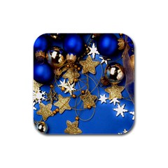 Merry Christmas, Baubles Rubber Square Coaster (4 Pack) by kyorashop23