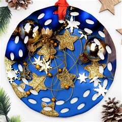 Merry Christmas, Baubles Round Filigree Ornament (two Sides)