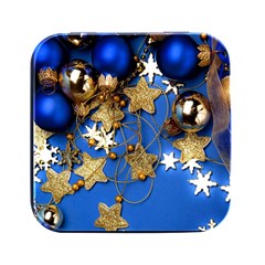 Merry Christmas, Baubles Square Metal Box (black) by kyorashop23