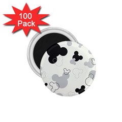 Mickey Mouse, Black, Classic, Cute, Disne 1.75  Magnets (100 pack) 