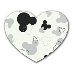 Mickey Mouse, Black, Classic, Cute, Disne Heart Mousepad