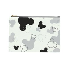 Mickey Mouse, Black, Classic, Cute, Disne Cosmetic Bag (Large)